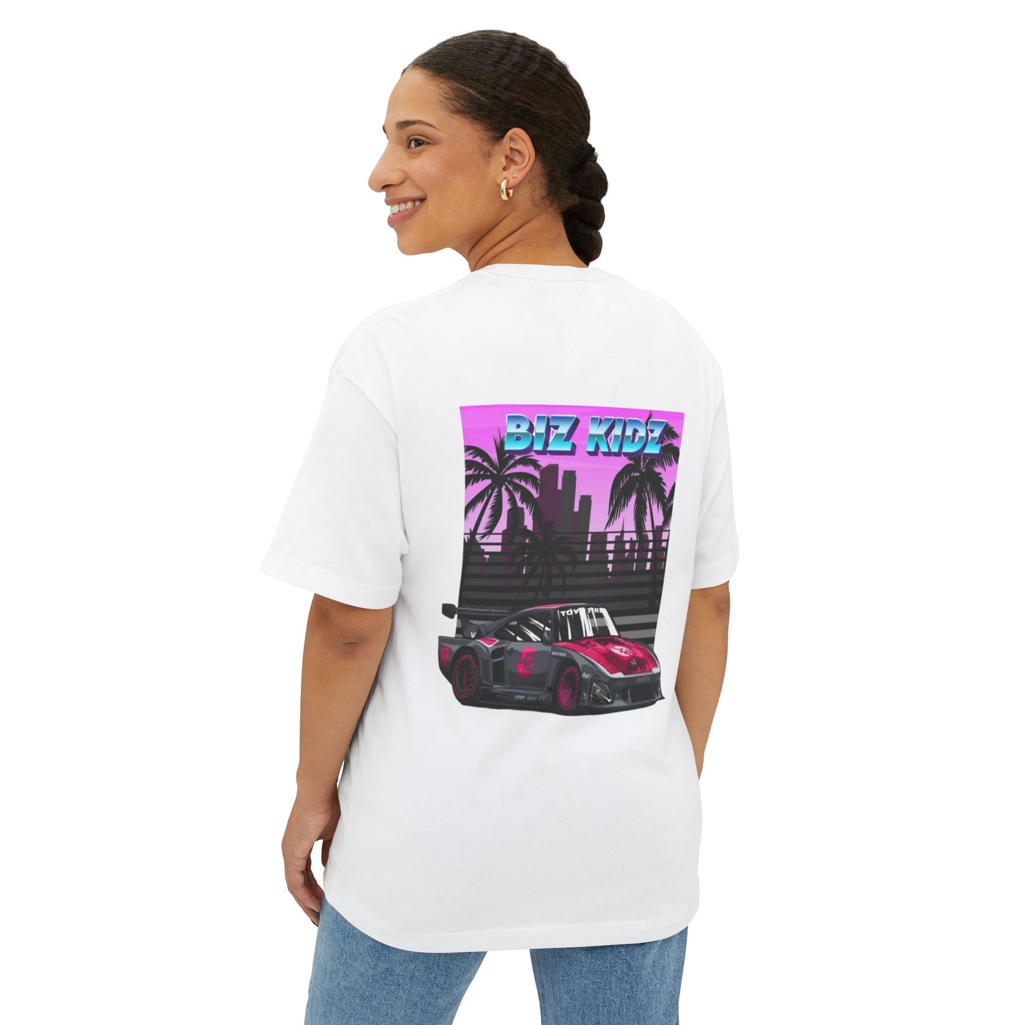 Retro pink Porsche miami