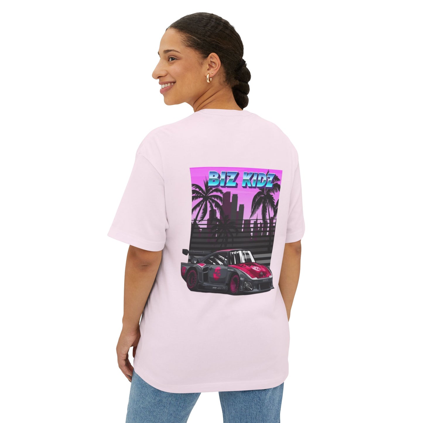 Retro pink Porsche miami