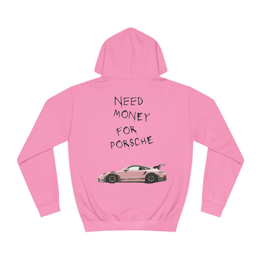 White/pink Need Money for Porsche hoodie