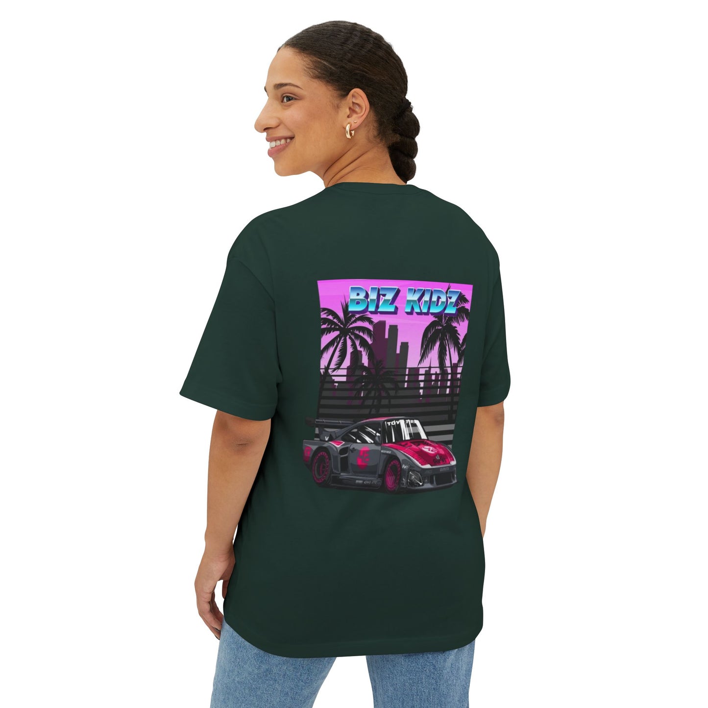 Retro pink Porsche miami