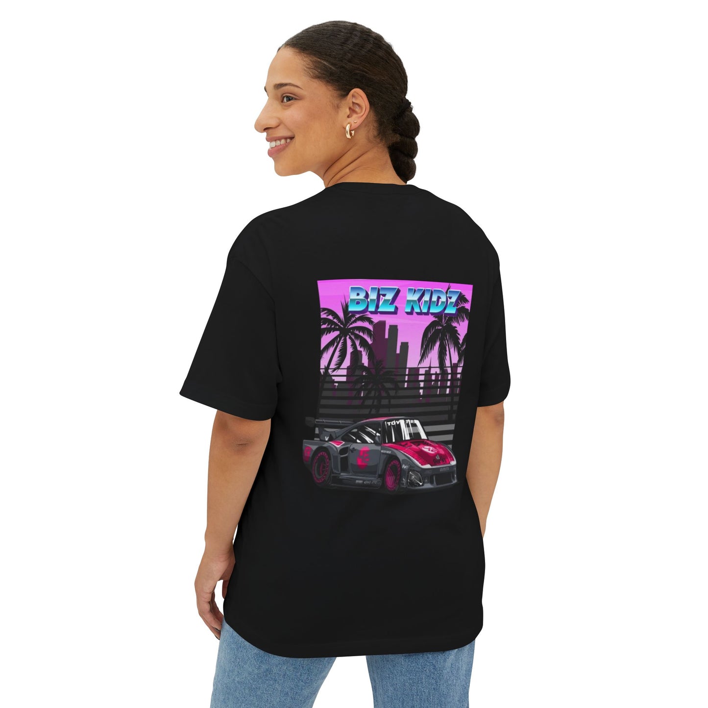 Retro pink Porsche miami